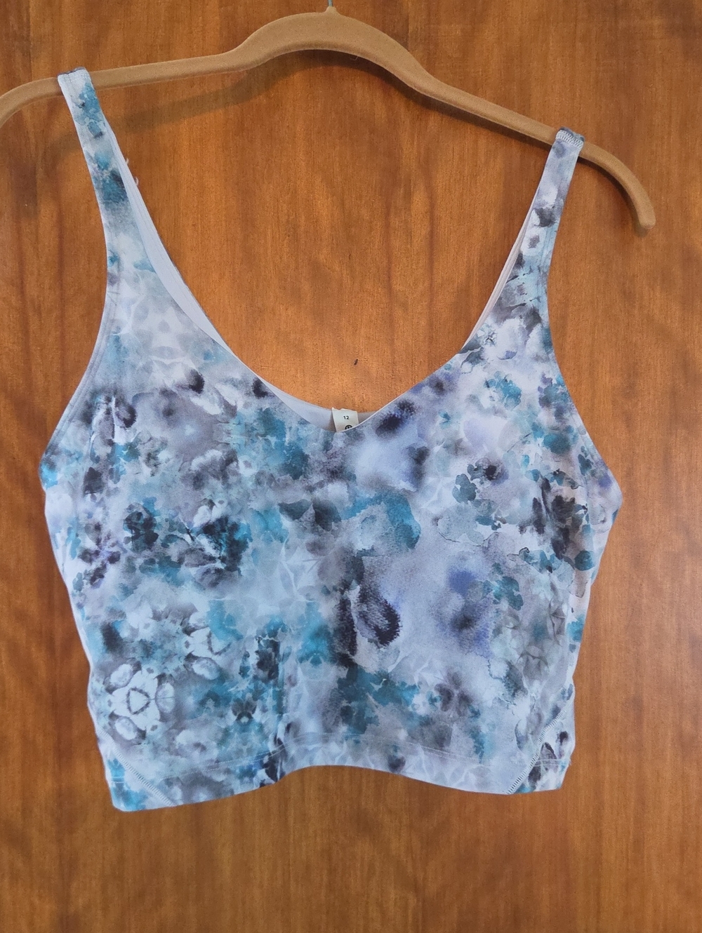 lululemon athletica Blue Floral V-Neck Camisole Bra Top